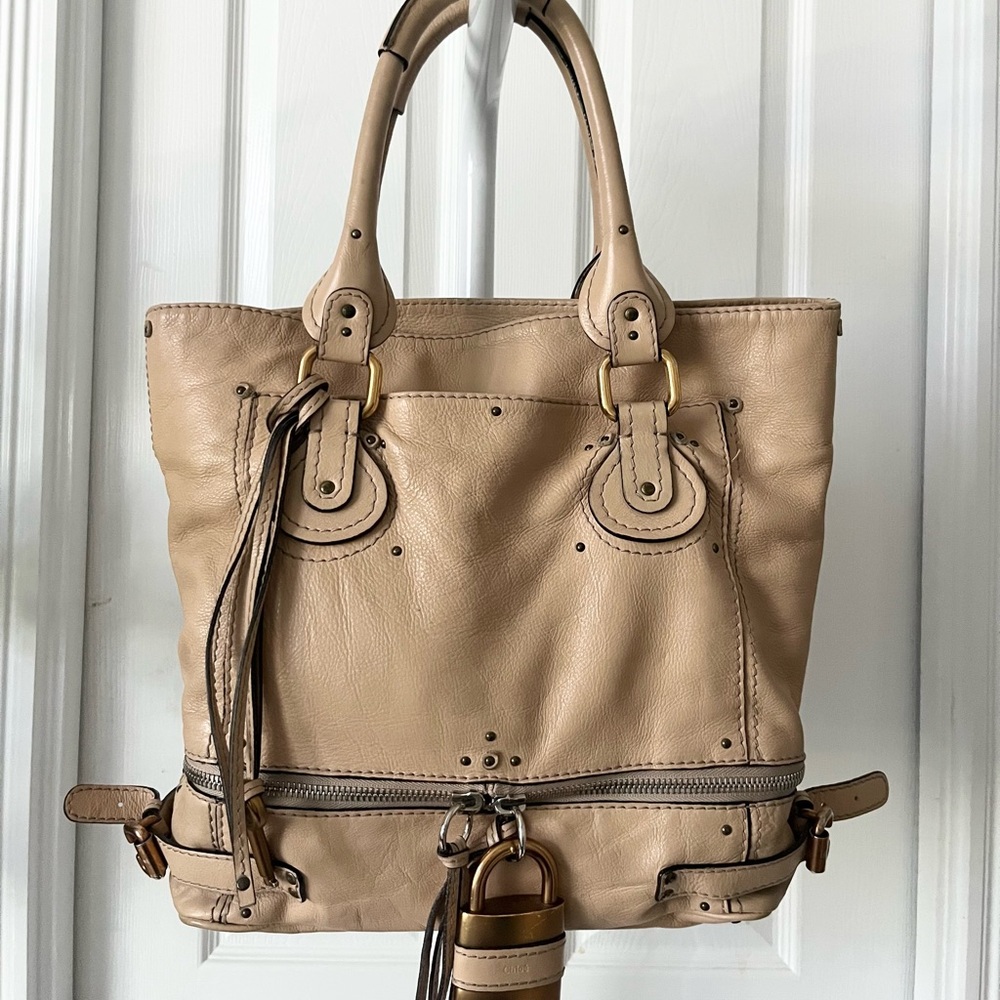 Chloe Paddington Shopper in Beige Leather